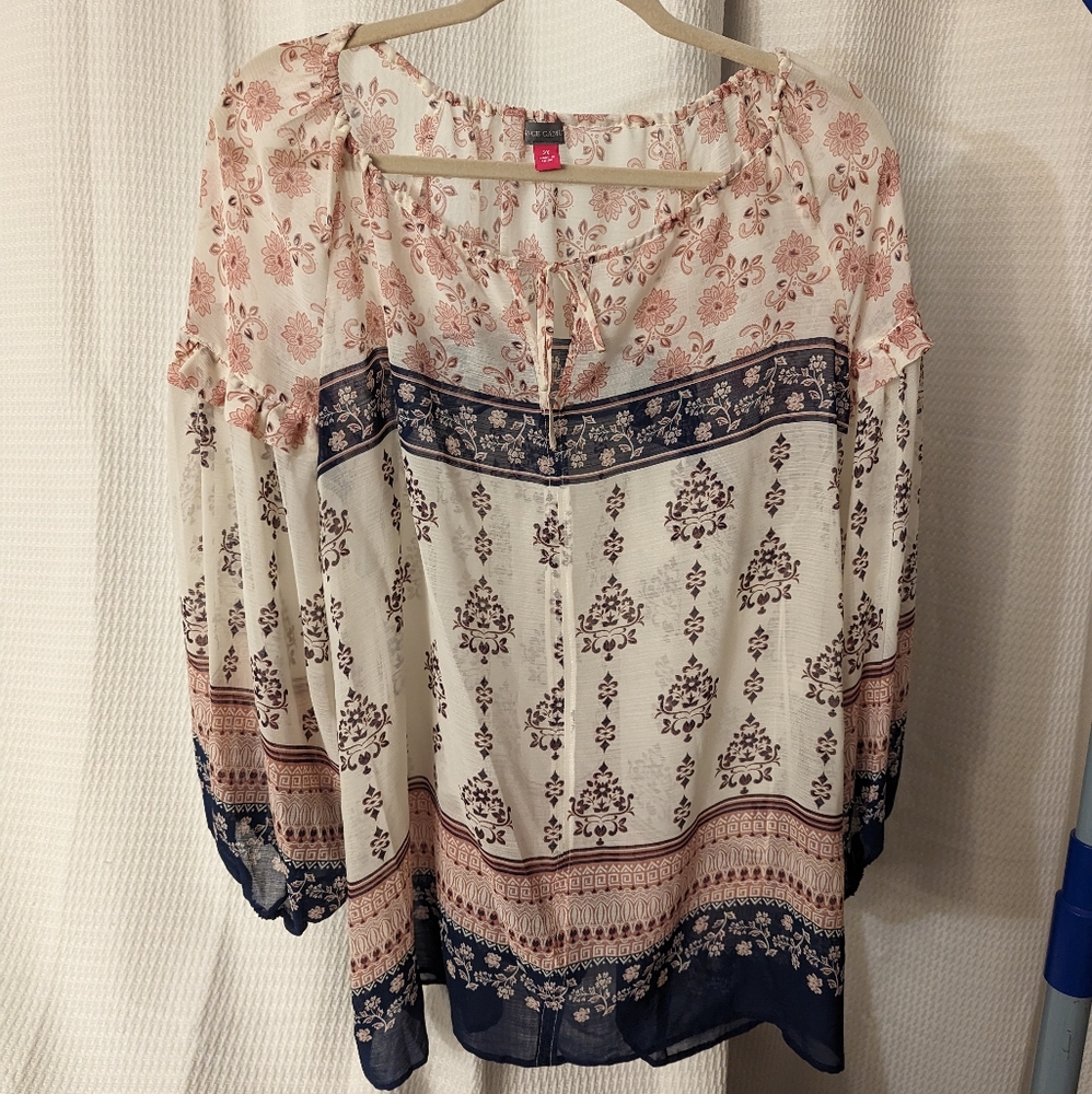 2x sheer Vince Camuto blouse
